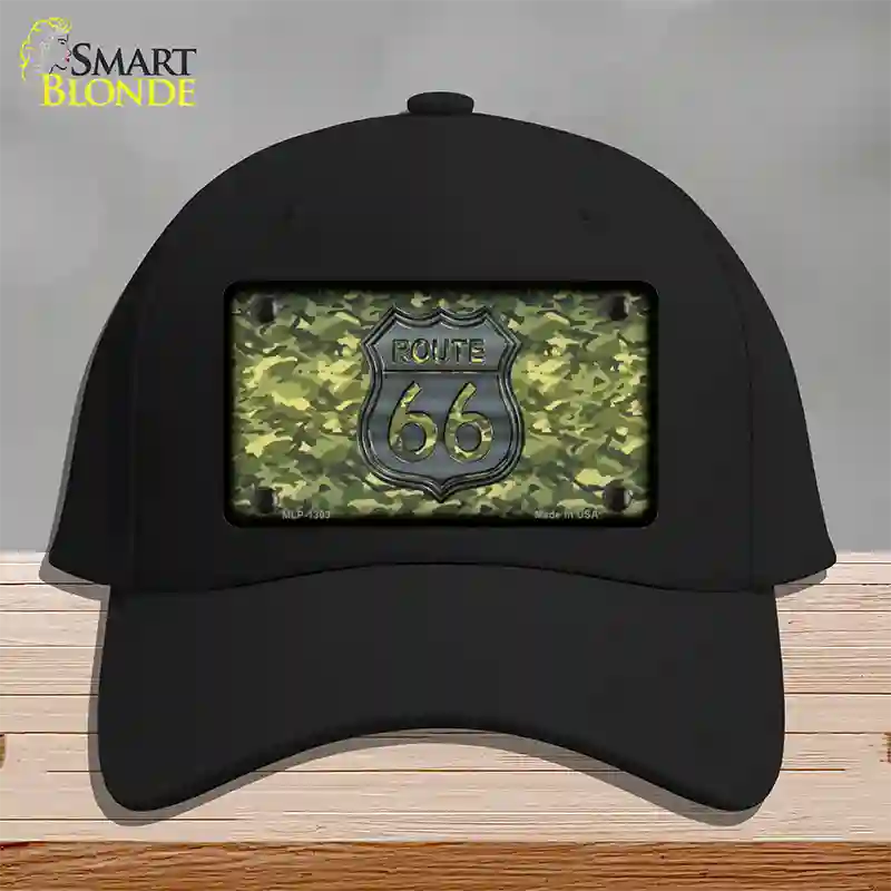 Route 66 Camouflage Novelty License Plate Hat Cotton / Black