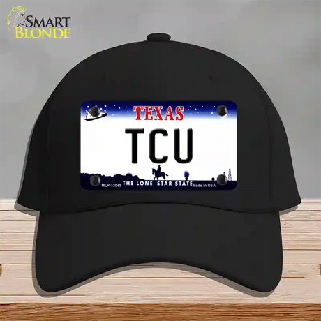 TCU Novelty License Plate Hat Cotton / Black