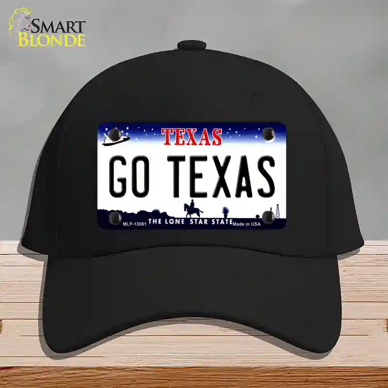 Go Texas Novelty License Plate Hat Cotton / Black