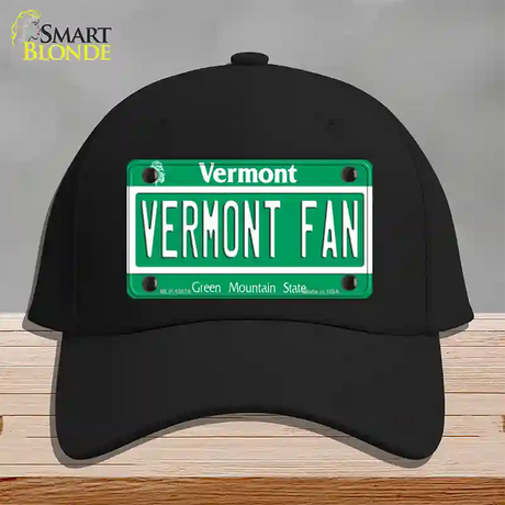 Vermont Fan Novelty License Plate Hat Cotton / Black