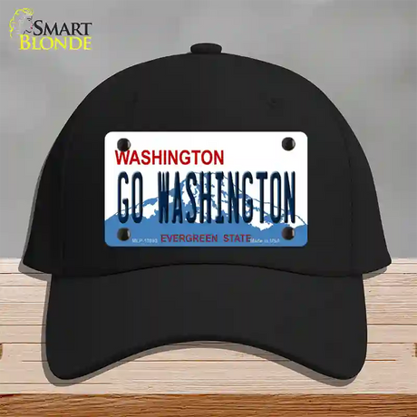 Go Washington Novelty License Plate Hat Cotton / Black