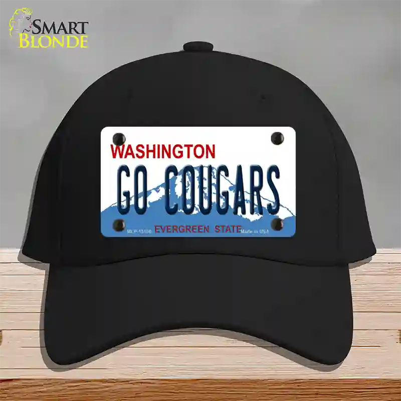 Go Cougars Washington Novelty License Plate Hat Cotton / Black