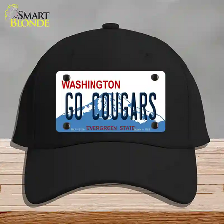 Go Cougars Washington Novelty License Plate Hat Cotton / Black