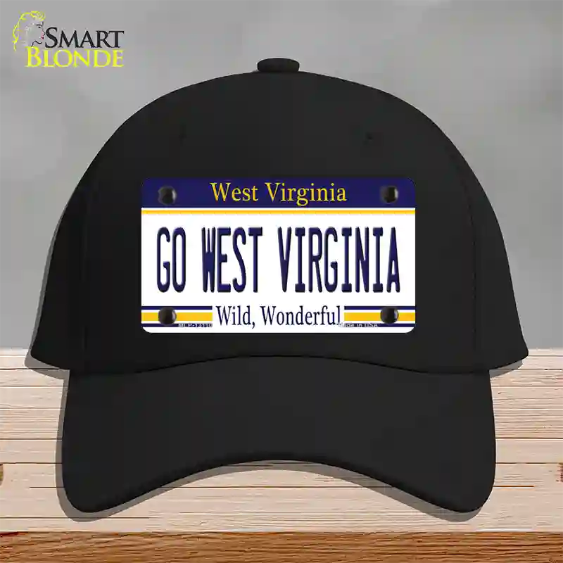 Go West Virginia Novelty License Plate Hat Cotton / Black