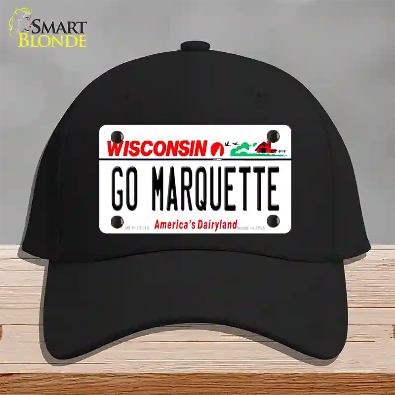 Go Marquette Novelty License Plate Hat Cotton / Black