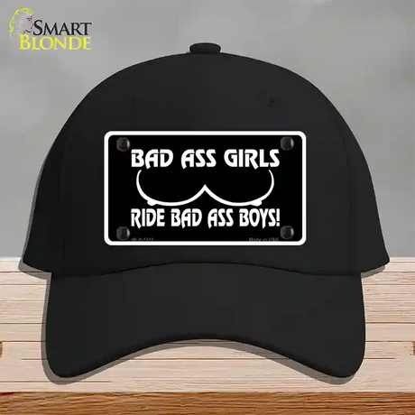 Bad Ass Girls Novelty License Plate Hat Cotton / Black