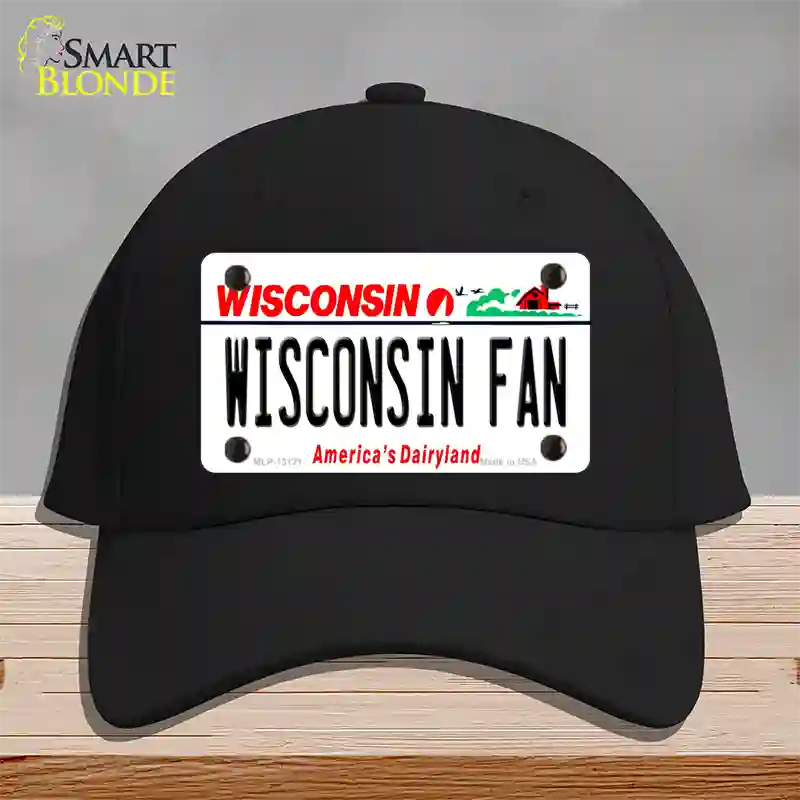 Wisconsin Fan Novelty License Plate Hat Cotton / Black