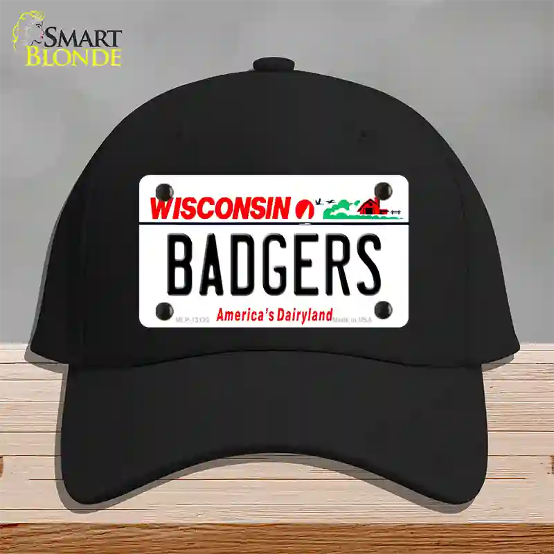 Badgers Novelty License Plate Hat Cotton / Black