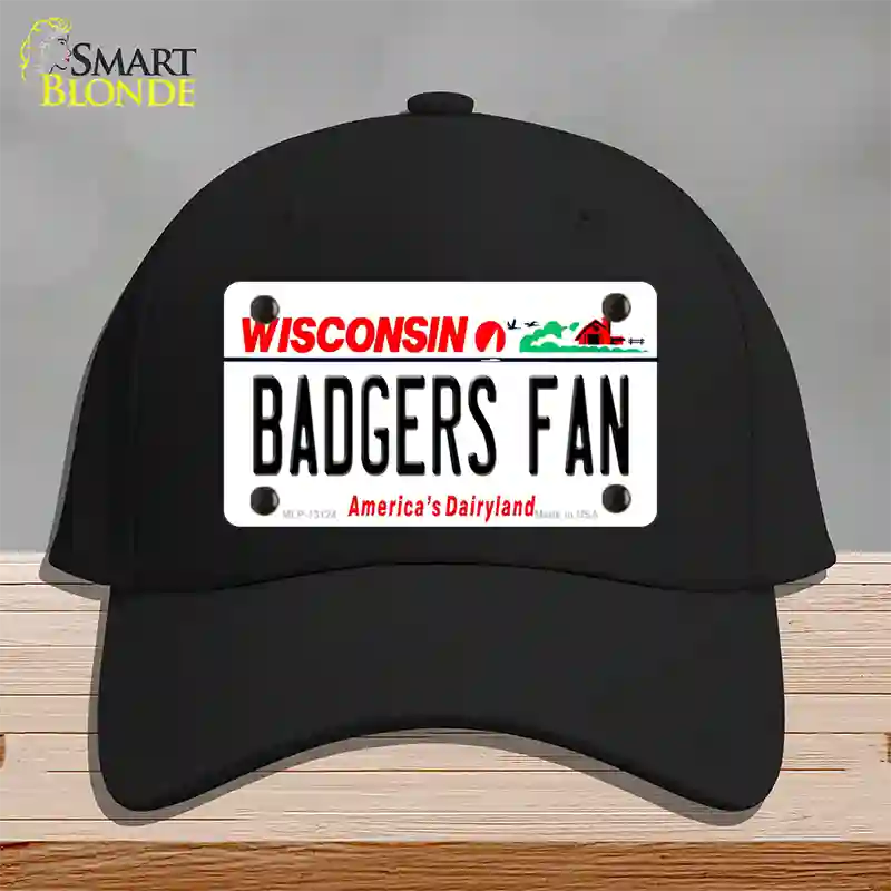 Badgers Fan Novelty License Plate Hat Cotton / Black