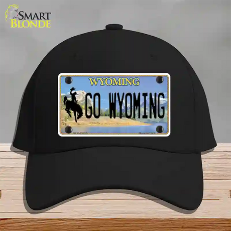 Go Wyoming Novelty License Plate Hat Cotton / Black