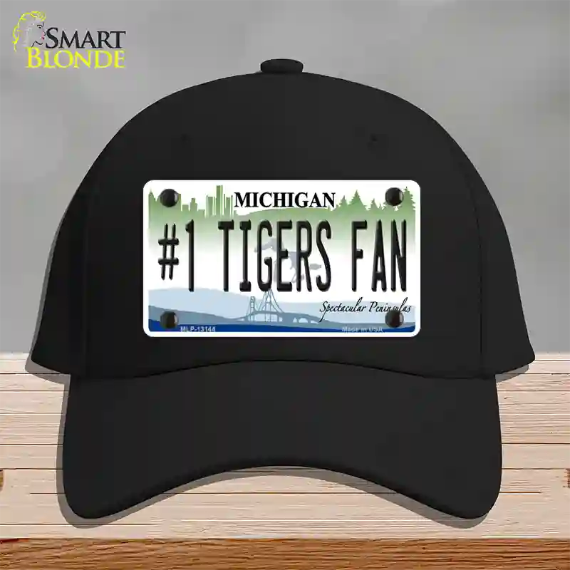 Number 1 Tigers Fan Novelty License Plate Hat Tag Cotton / Black