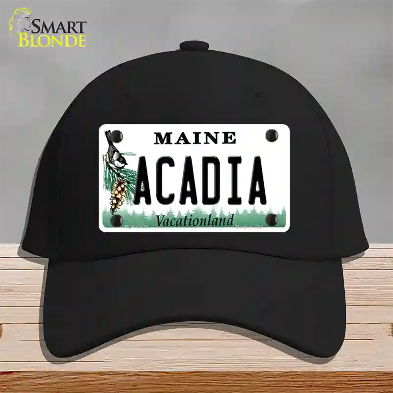 Acadia Maine Novelty License Plate Hat Cotton / Black