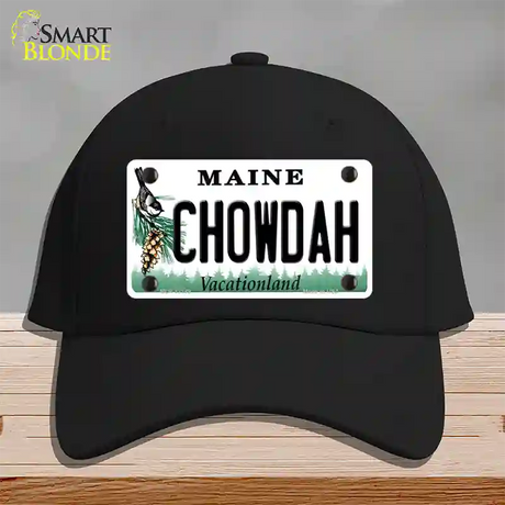 Chowdah Maine Novelty License Plate Hat Cotton / Black