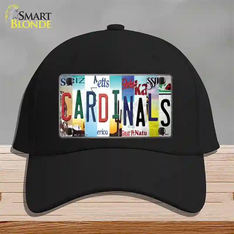 Cardinals Strip Art Novelty License Plate Hat Tag Cotton / Black