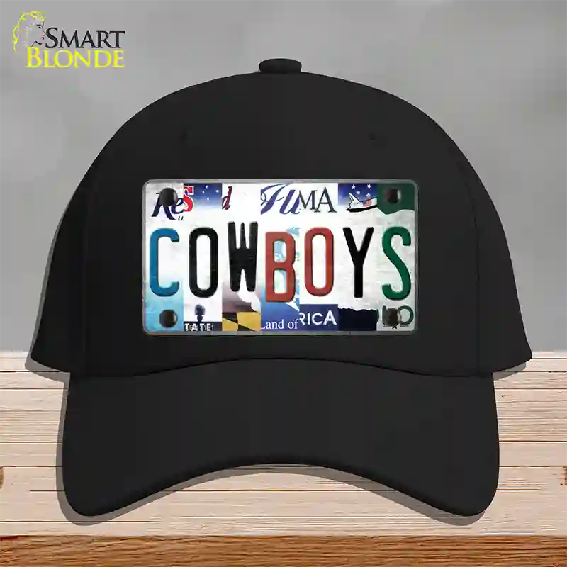 Cowboys Strip Art Novelty License Plate Hat Tag Cotton / Black