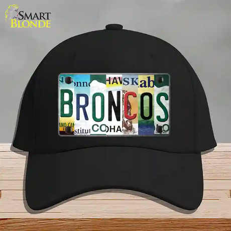 Broncos Strip Art Novelty License Plate Hat Tag Cotton / Black