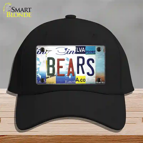 Bears Strip Art Novelty License Plate Hat Tag Cotton / Black