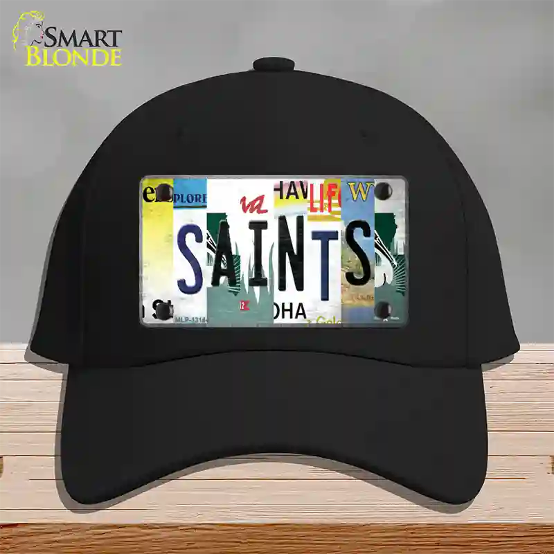 Saints Strip Art Novelty License Plate Hat Tag Cotton / Black