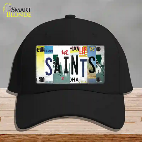 Saints Strip Art Novelty License Plate Hat Tag Cotton / Black