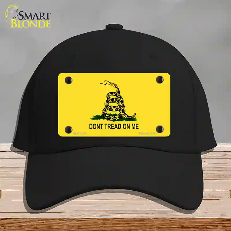 Dont Tread On Me Yellow Novelty License Plate Hat Cotton / Black