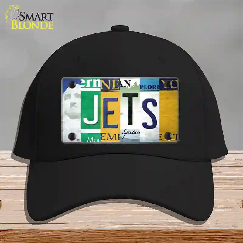 Jets Strip Art Novelty License Plate Hat Tag Cotton / Black