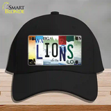 Lions Strip Art Novelty License Plate Hat Tag Cotton / Black