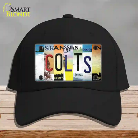 Colts Strip Art Novelty License Plate Hat Tag Cotton / Black