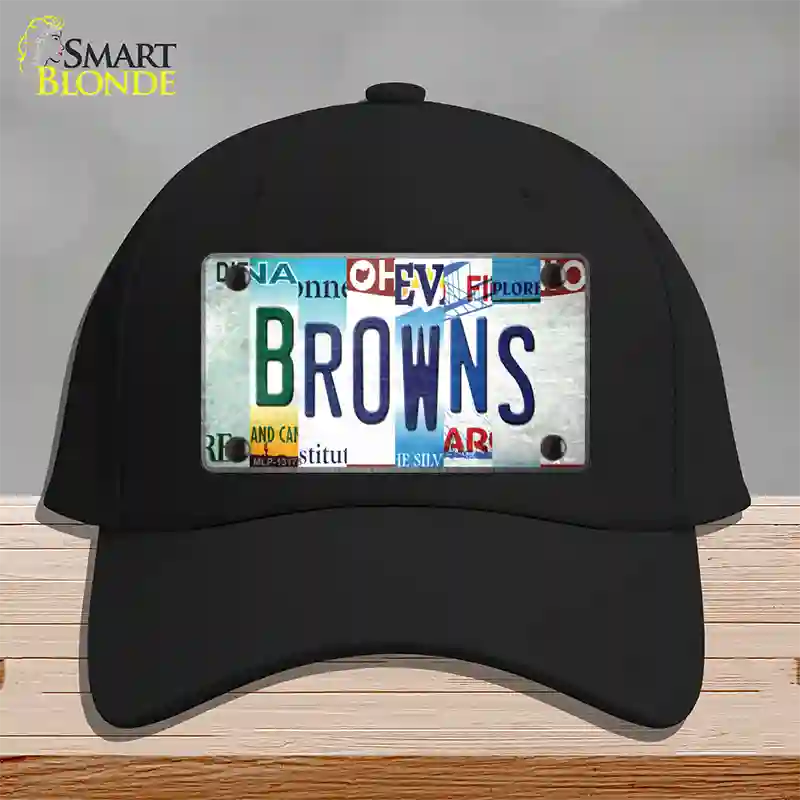 Browns Strip Art Novelty License Plate Hat Tag Cotton / Black