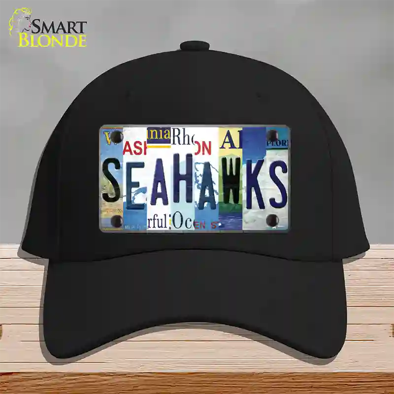 Seahawks Strip Art Novelty License Plate Hat Tag Cotton / Black