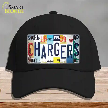 Chargers Strip Art Novelty License Plate Hat Tag Cotton / Black