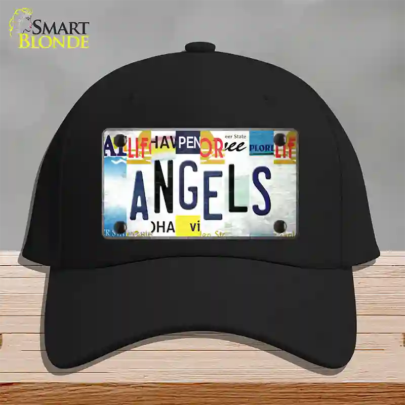 Angels Strip Art Novelty License Plate Hat Tag Cotton / Black