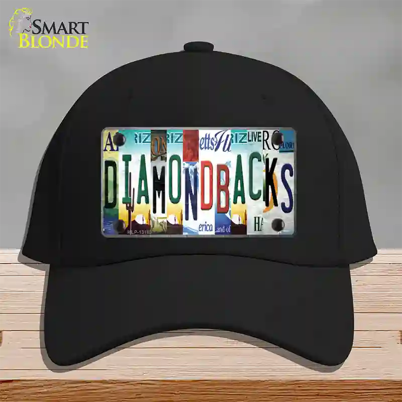 Diamondbacks Strip Art Novelty License Plate Hat Tag Cotton / Black