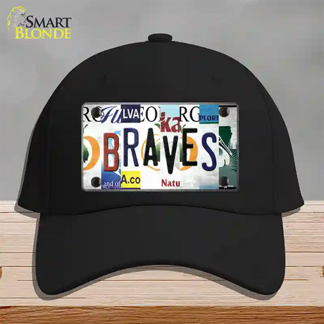 Braves Strip Art Novelty License Plate Hat Tag Cotton / Black