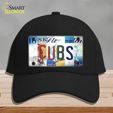 Cubs Strip Art Novelty License Plate Hat Tag Cotton / Black