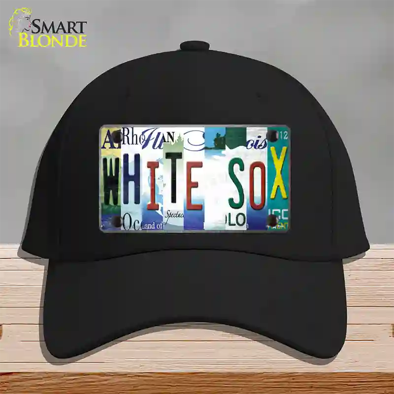 White Sox Strip Art Novelty License Plate Hat Tag Cotton / Black