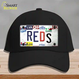 Reds Strip Art Novelty License Plate Hat Tag Cotton / Black