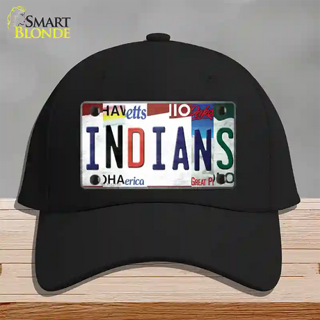 Indians Strip Art Novelty License Plate Hat Tag Cotton / Black