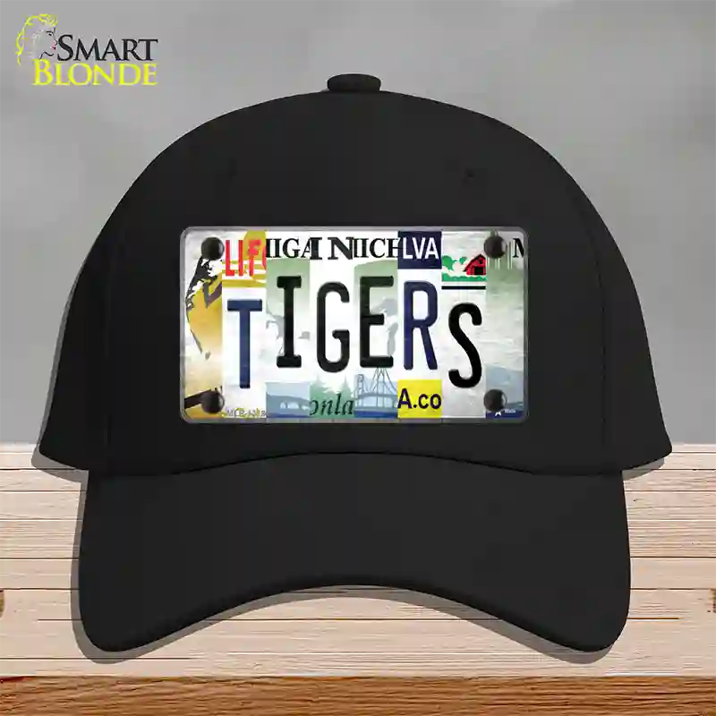 Tigers Strip Art Novelty License Plate Hat Tag Cotton / Black