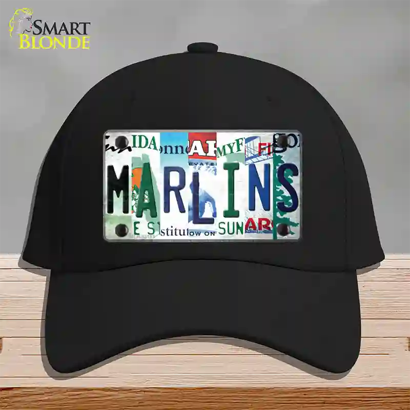 Marlins Strip Art Novelty License Plate Hat Tag Cotton / Black