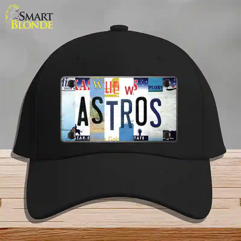 Astros Strip Art Novelty License Plate Hat Tag Cotton / Black