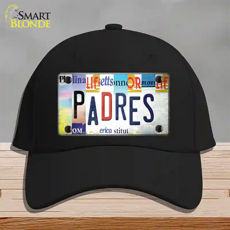 Padres Strip Art Novelty License Plate Hat Tag Cotton / Black