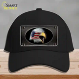 American Flag Eagle Black Novelty License Plate Hat Cotton / Black