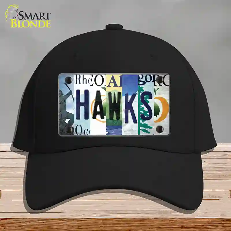 Hawks Strip Art Novelty License Plate Hat Tag Cotton / Black