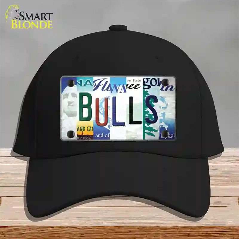 Bulls Strip Art Novelty License Plate Hat Tag Cotton / Black