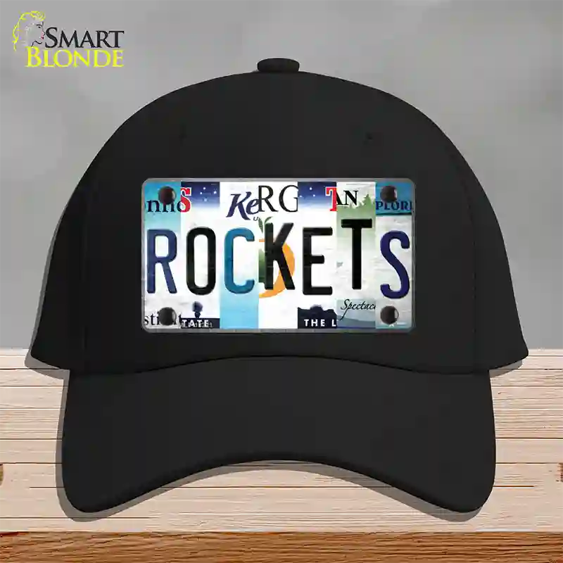 Rockets Strip Art Novelty License Plate Hat Tag Cotton / Black