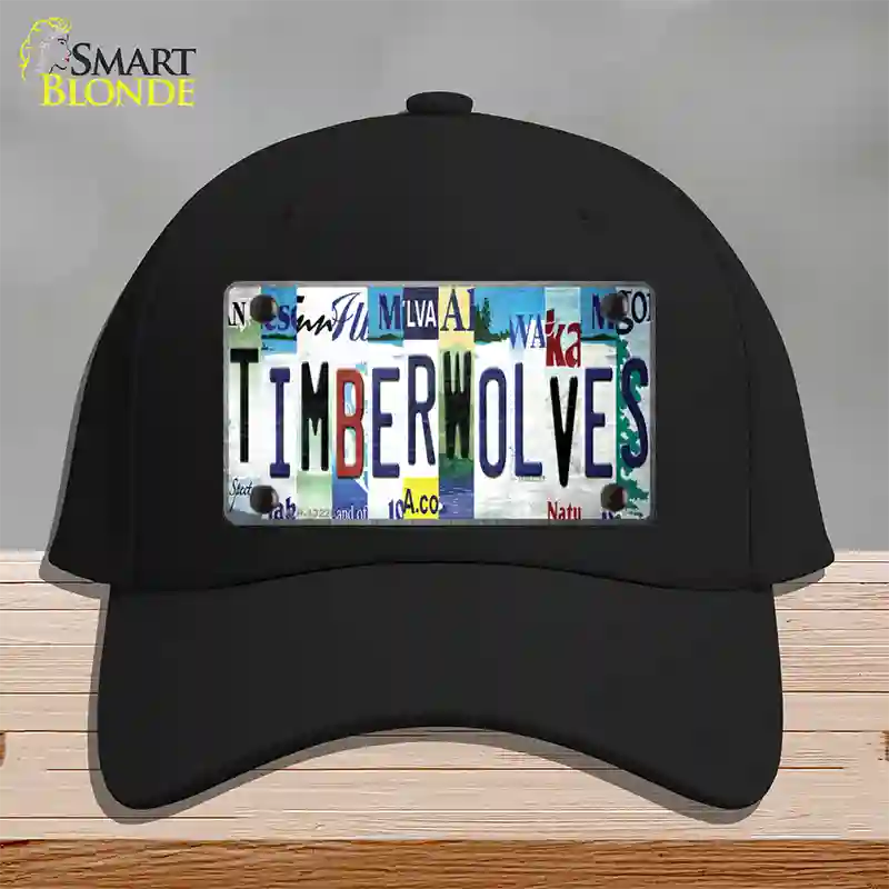 Timberwolves Strip Art Novelty License Plate Hat Tag Cotton / Black