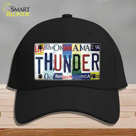 Thunder Strip Art Novelty License Plate Hat Tag Cotton / Black