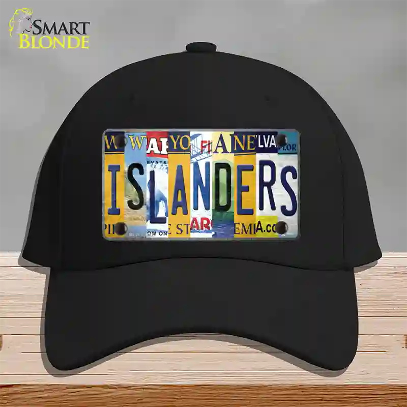 Islanders Strip Art Novelty License Plate Hat Tag Cotton / Black