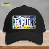 Penguins Strip Art Novelty License Plate Hat Tag Cotton / Black