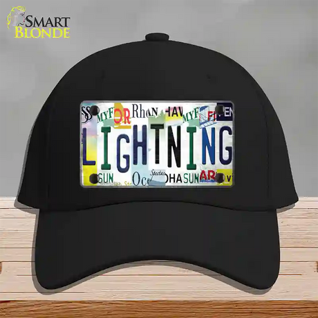 Lightning Strip Art Novelty License Plate Hat Tag Cotton / Black